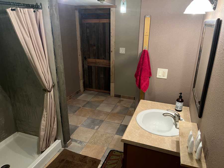 Bed, bath, living & game room in basement of large vegan home in Denver suburbs