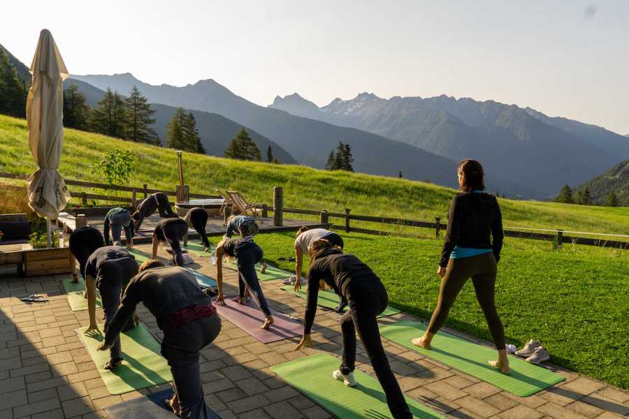 A remote mountain retreat, with daily yoga and guided hikes.