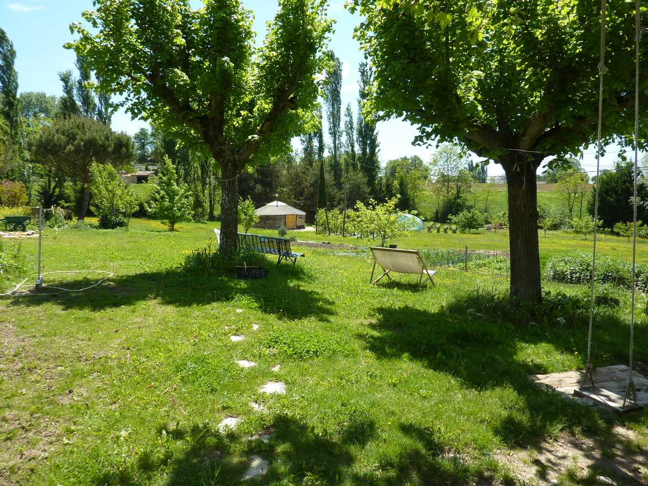 A Big typical Mongolian Yurt in a Beautiful Garden. 