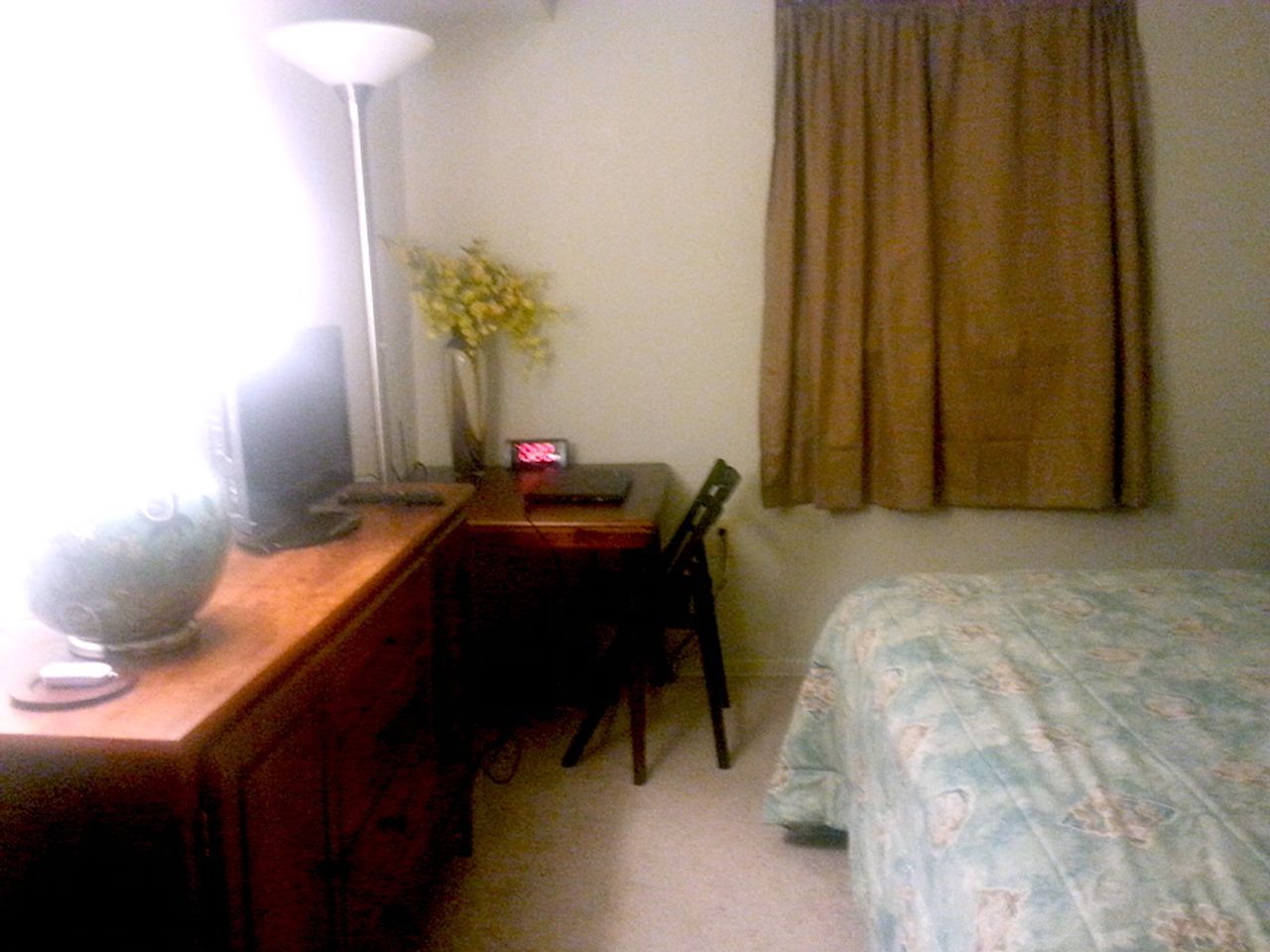 Garden apt with private guest bedroom + full bathroom in large apt.
