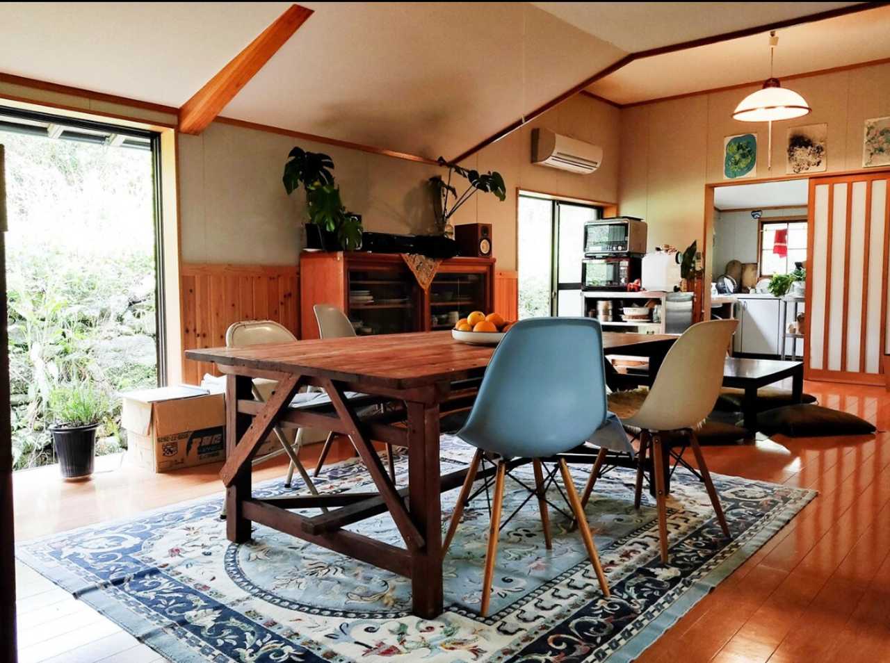 Idyllic retro vegan guest house with organic garden