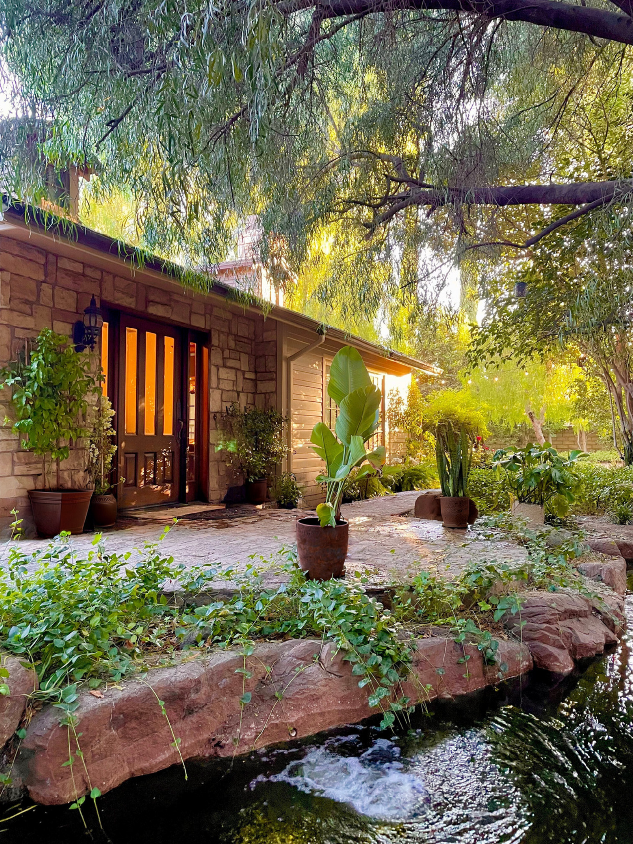 Spiritual Sanctuary and Wellness Center with Temple, Pool, Pond and Gardens