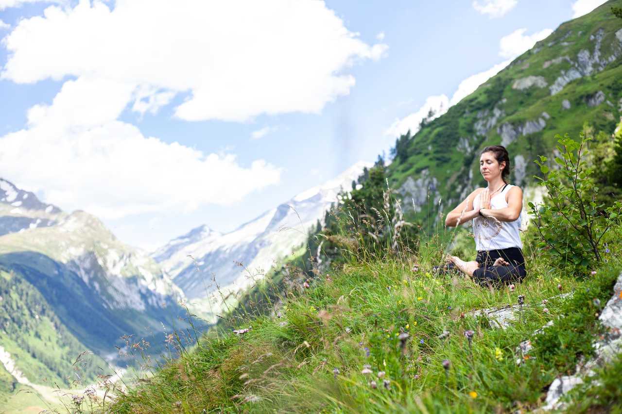 A remote mountain retreat, with daily yoga and guided hikes.