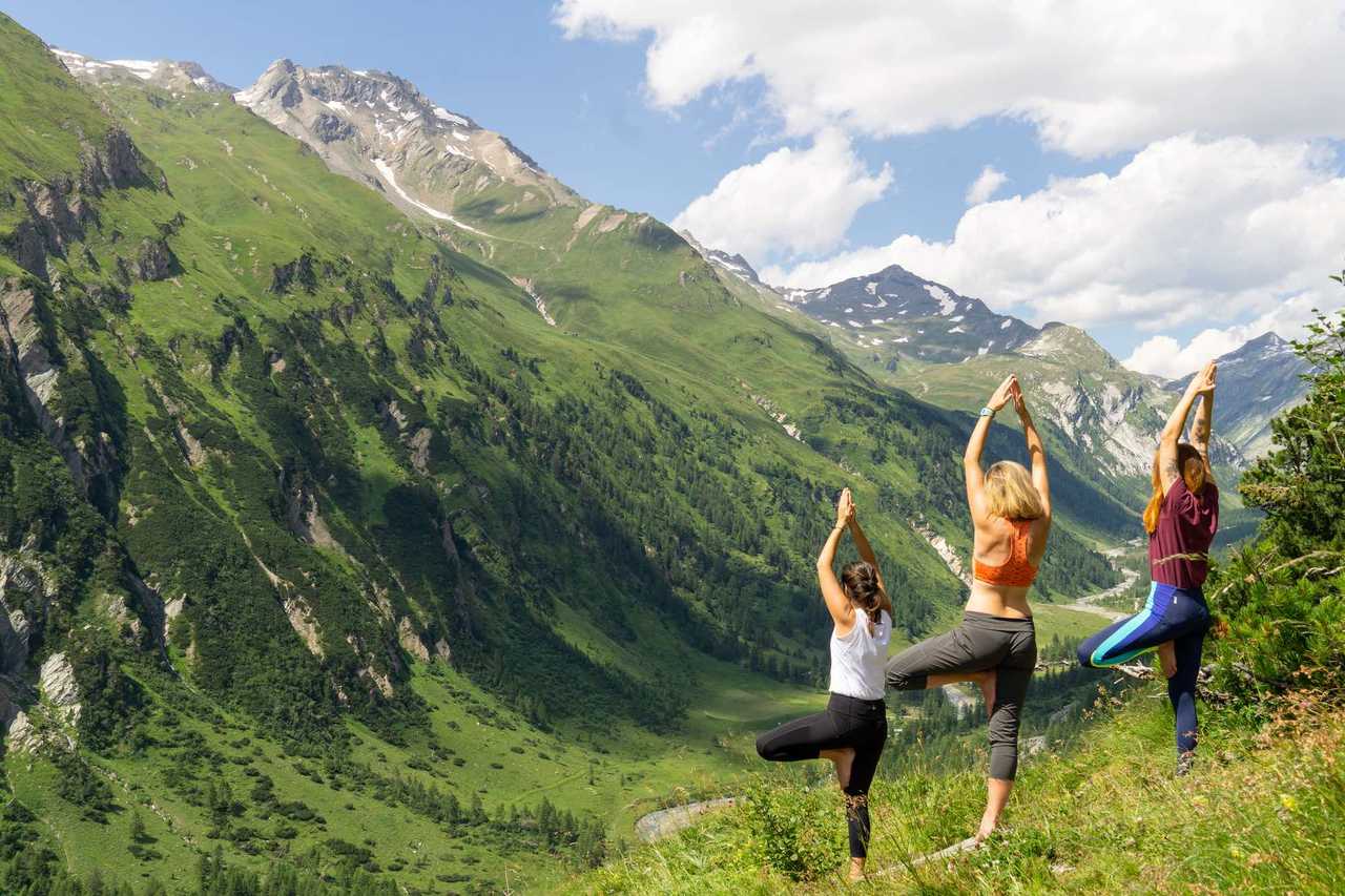 A remote mountain retreat, with daily yoga and guided hikes.