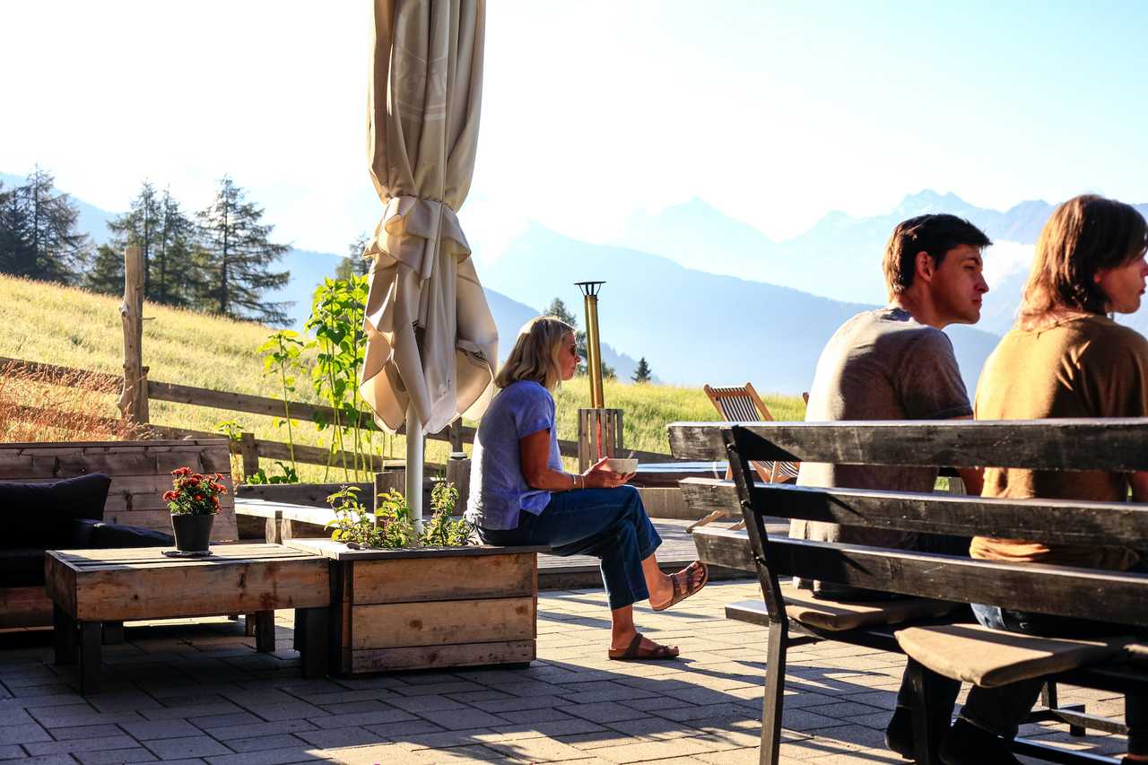 A remote mountain retreat, with daily yoga and guided hikes.