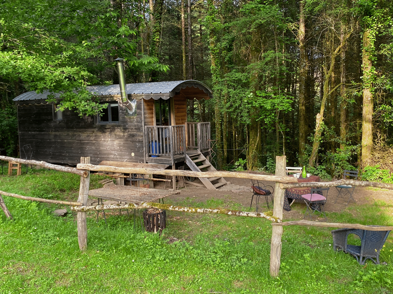 Beautiful gypsy wagon in nature
