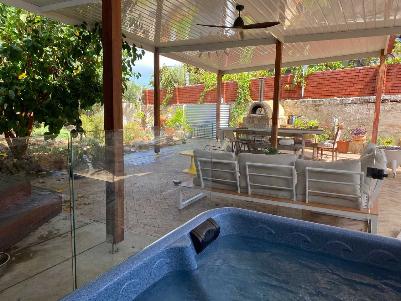 The Vegan Glam Van and Spa loves and welcomes animals.  The garden is peaceful.