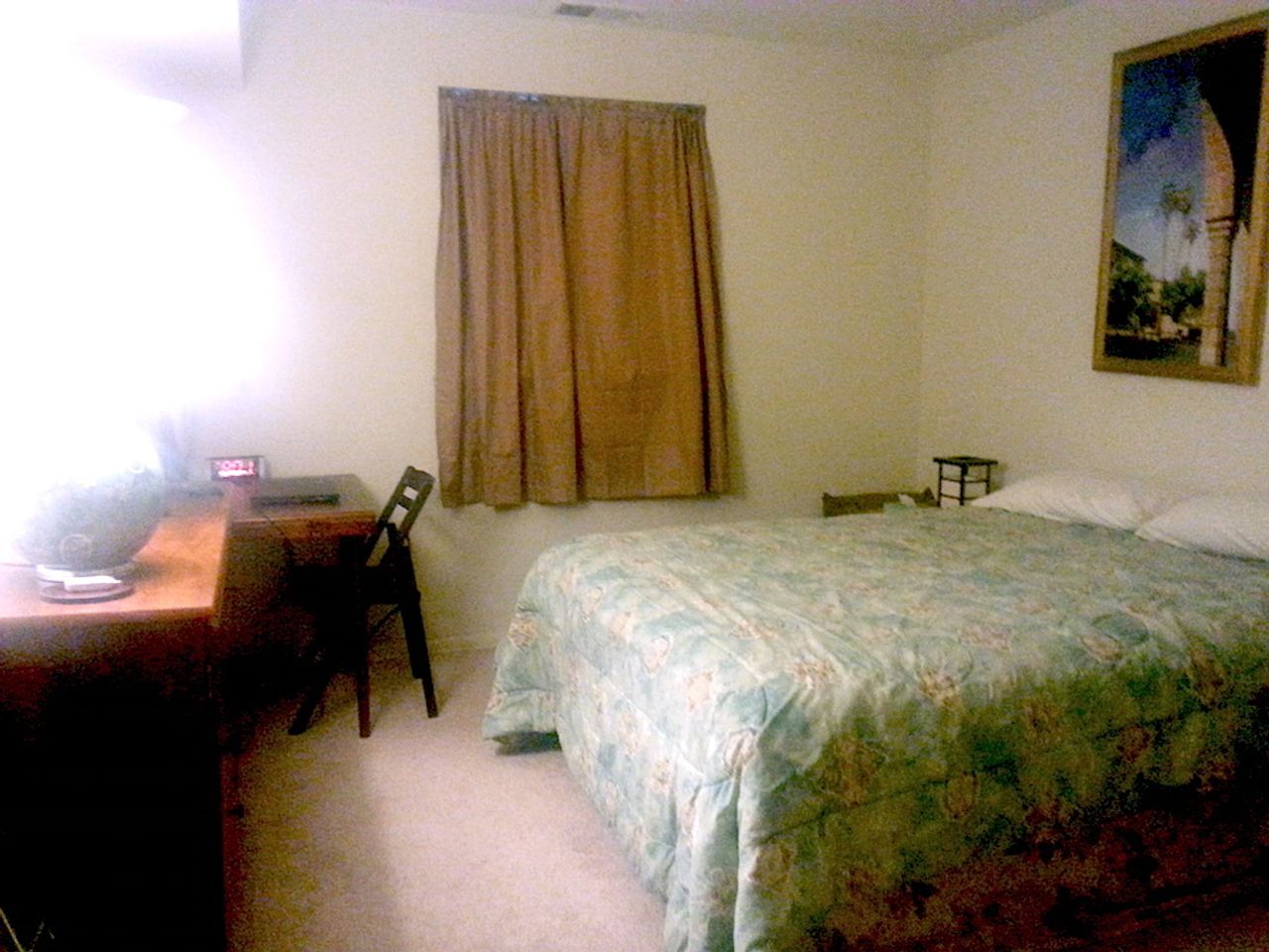 Garden apt with private guest bedroom + full bathroom in large apt.