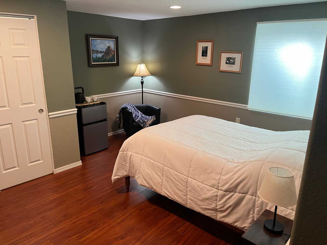 Bed, bath, living & game room in basement of large vegan home in Denver suburbs