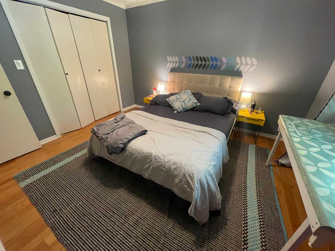 Stay in your own private quiet room facing the backyard with a full bathroom.