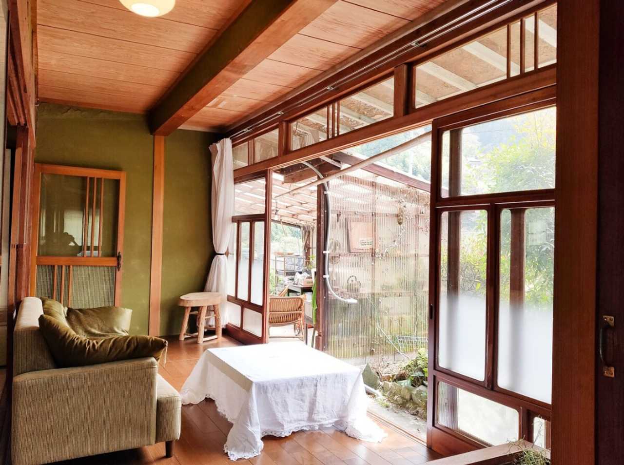 Idyllic retro vegan guest house with organic garden