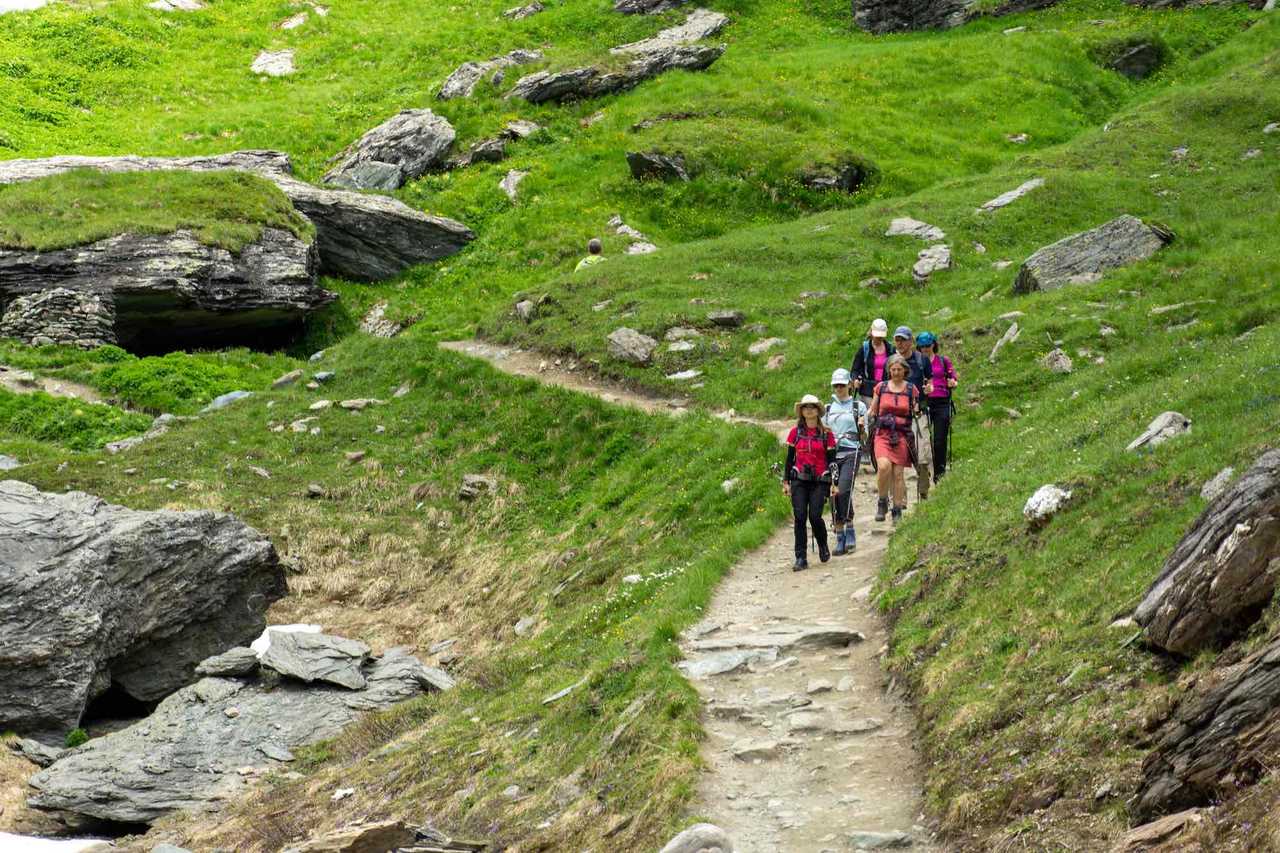A remote mountain retreat, with daily yoga and guided hikes.