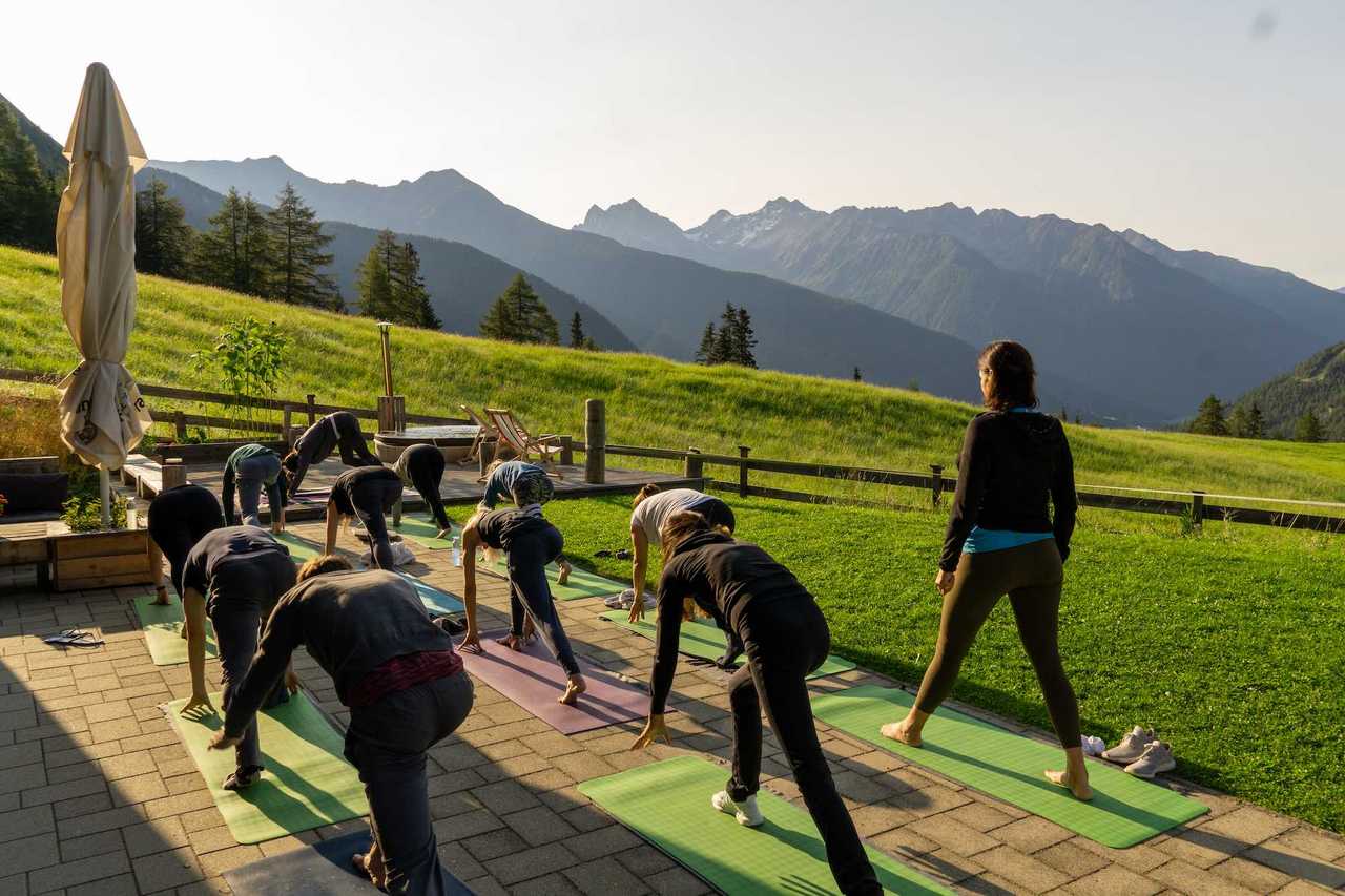 A remote mountain retreat, with daily yoga and guided hikes.