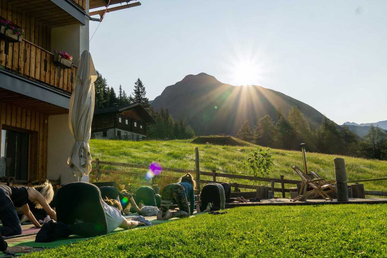 A remote mountain retreat, with daily yoga and guided hikes.