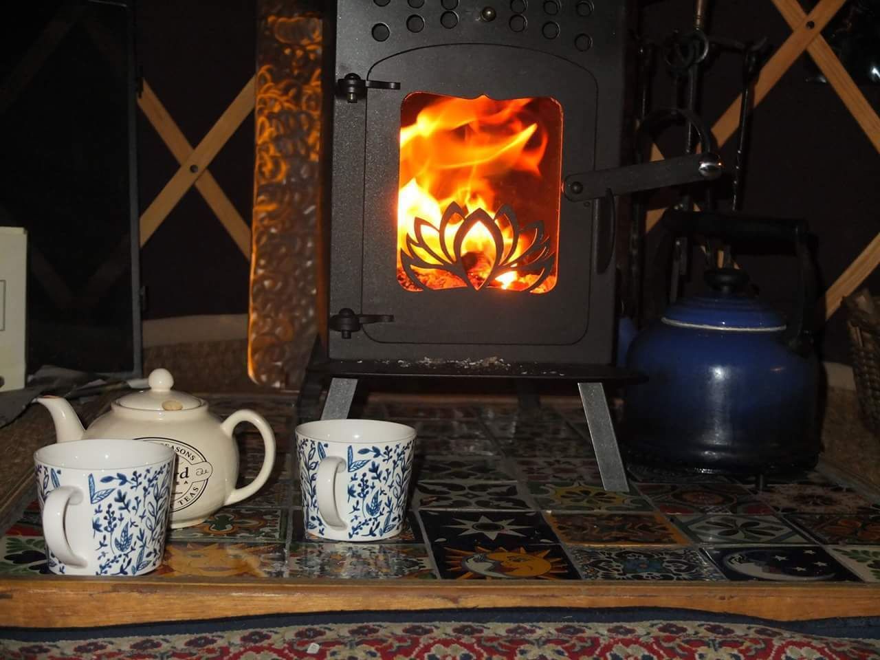 Warm, cosy yurt, sleeps six.