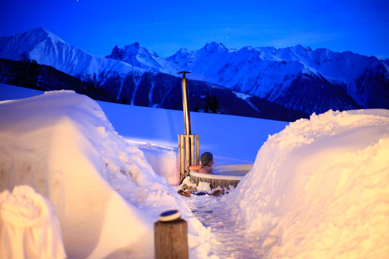 A remote mountain retreat, with daily yoga and guided hikes.