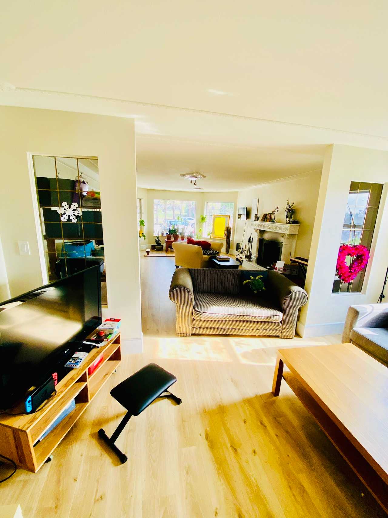 Spacious, bright room in huge home. Bathroom.
