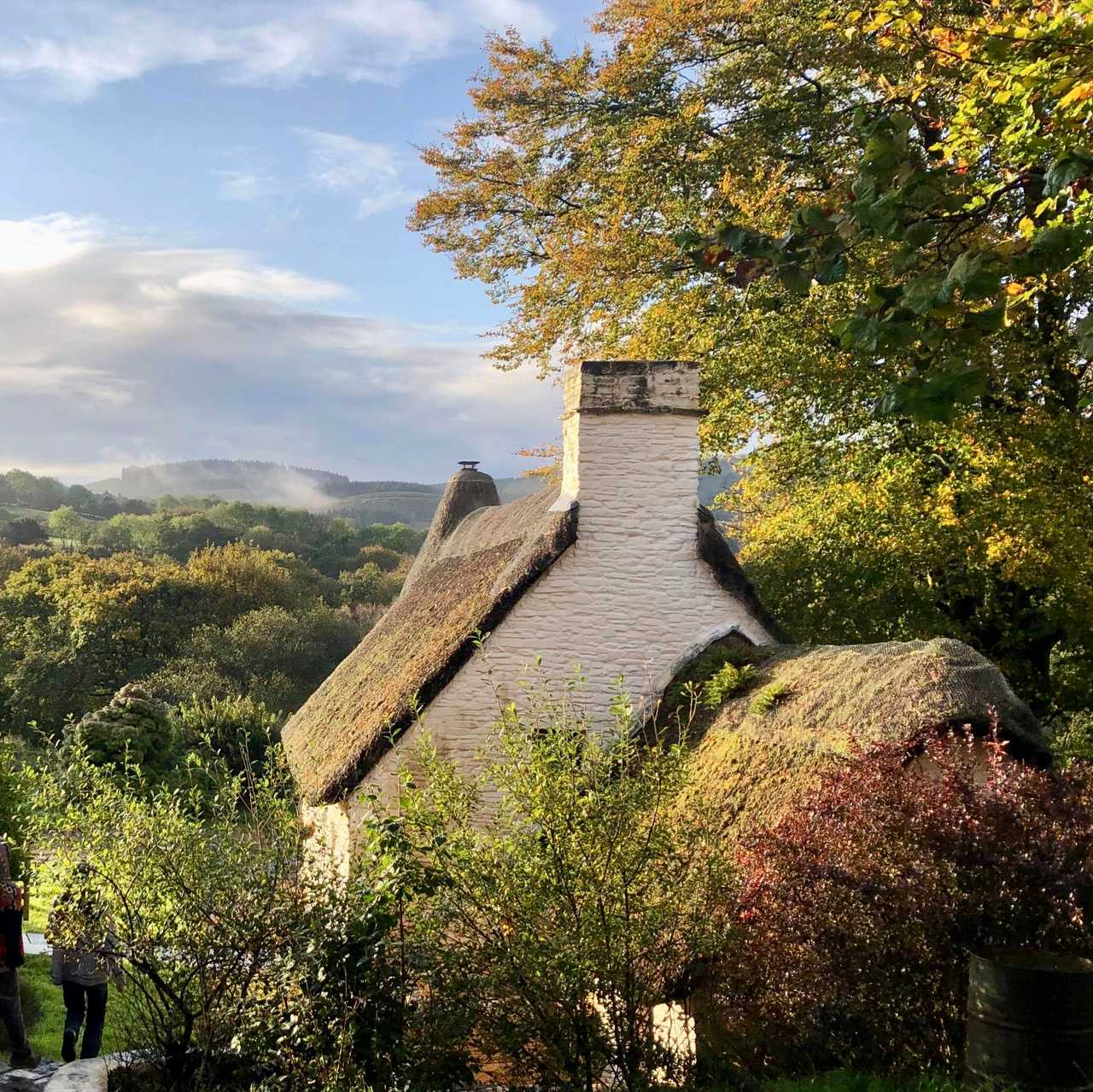 Magical 18th thatched cottage with stunning views, amazing vegan meals & hot tub