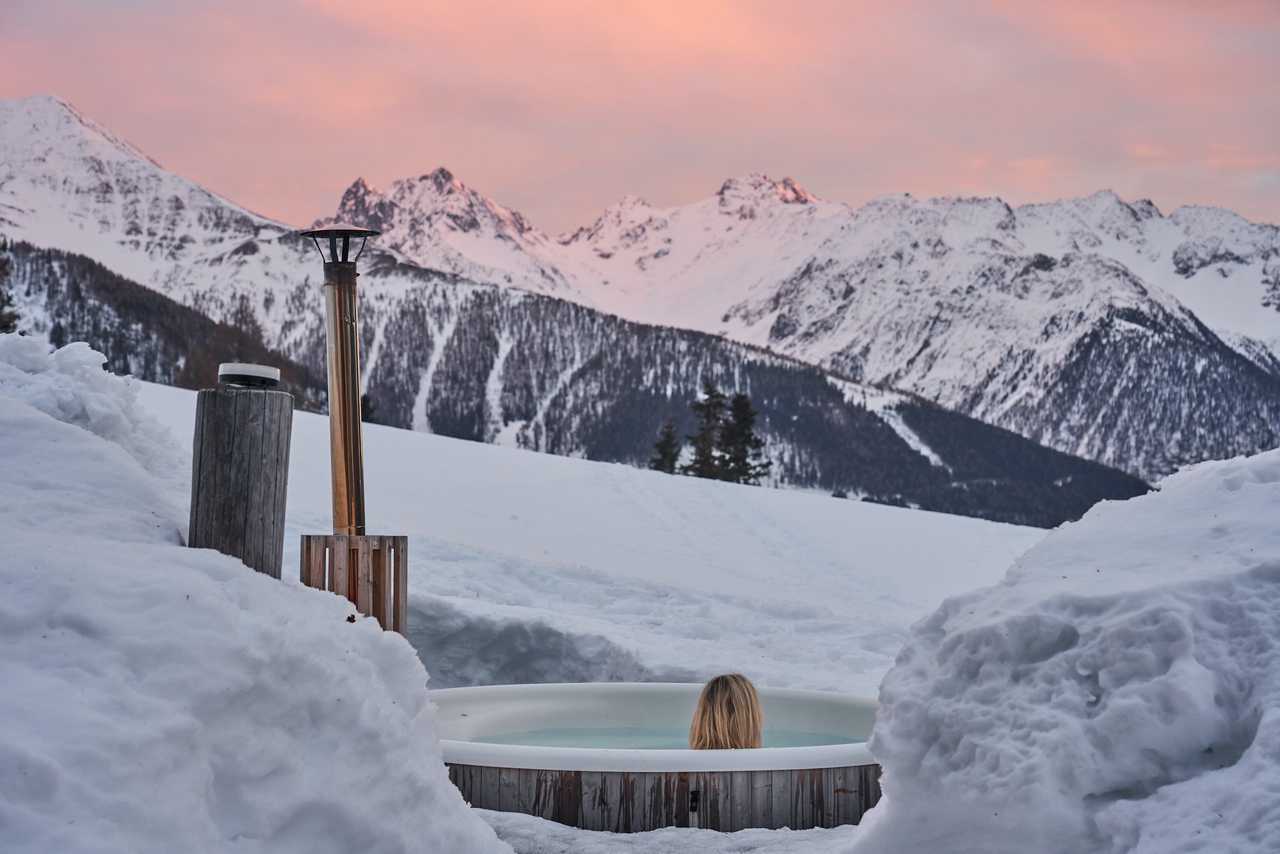 A remote mountain retreat, with daily yoga and guided hikes.