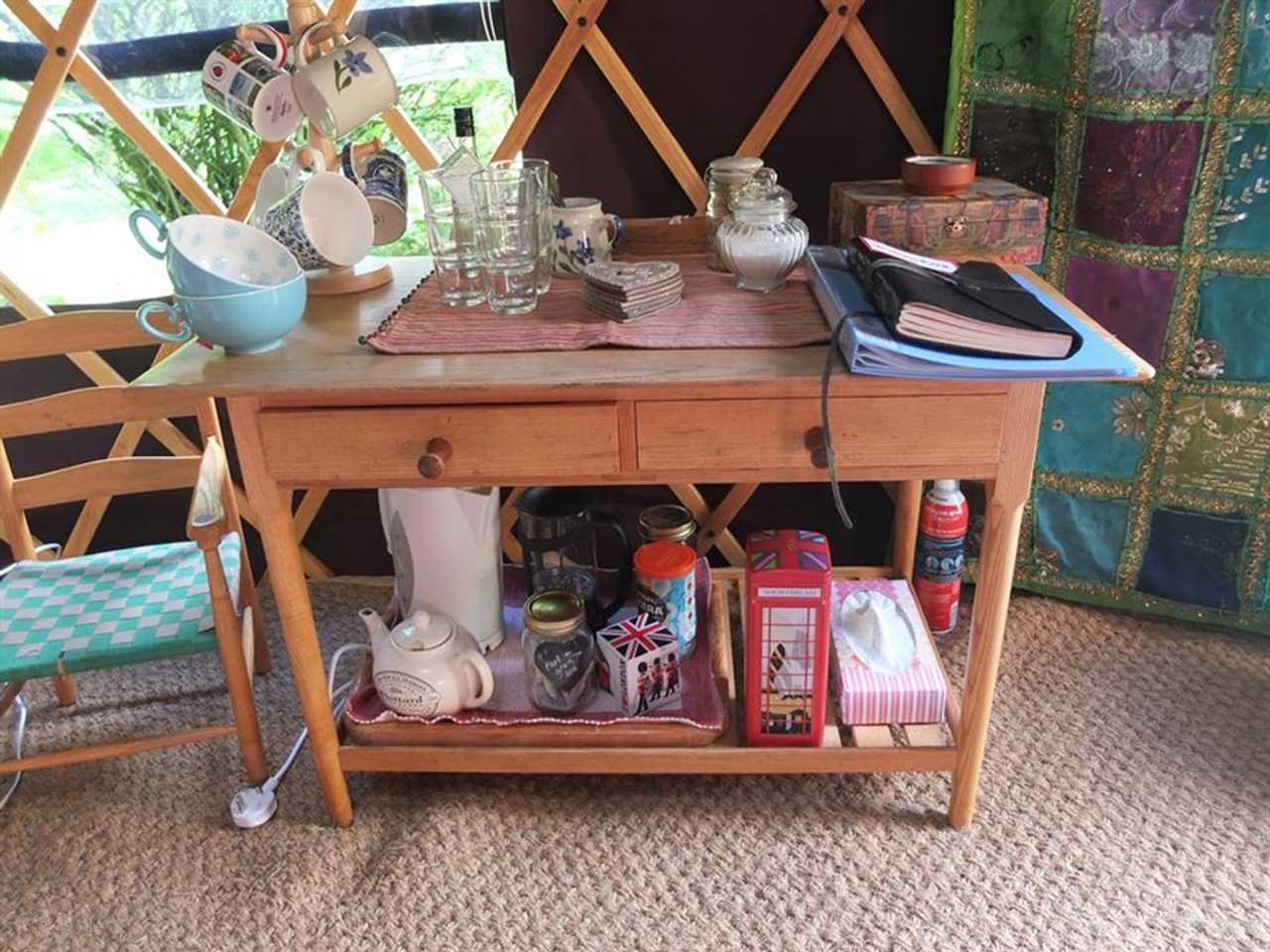 Warm, cosy yurt, sleeps six.