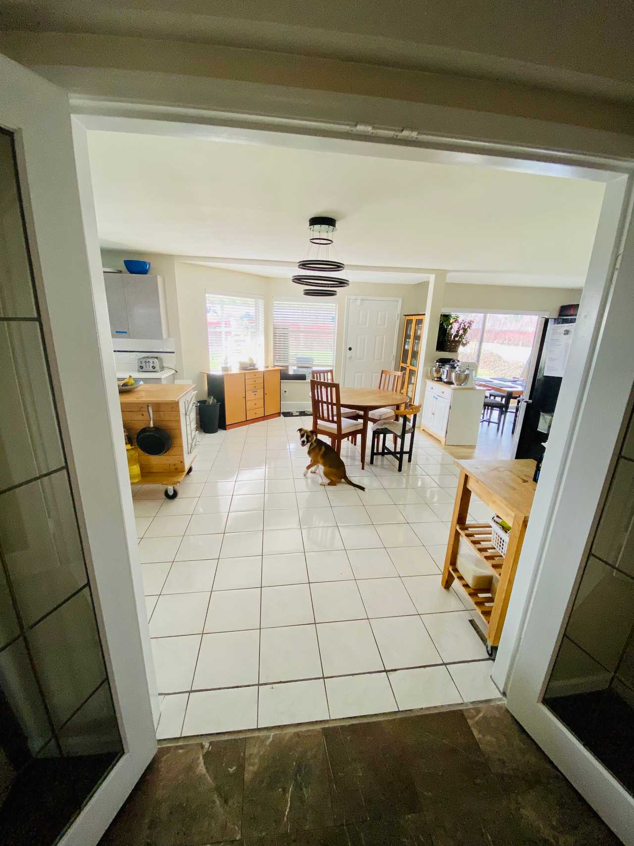Spacious, bright room in huge home. Bathroom.